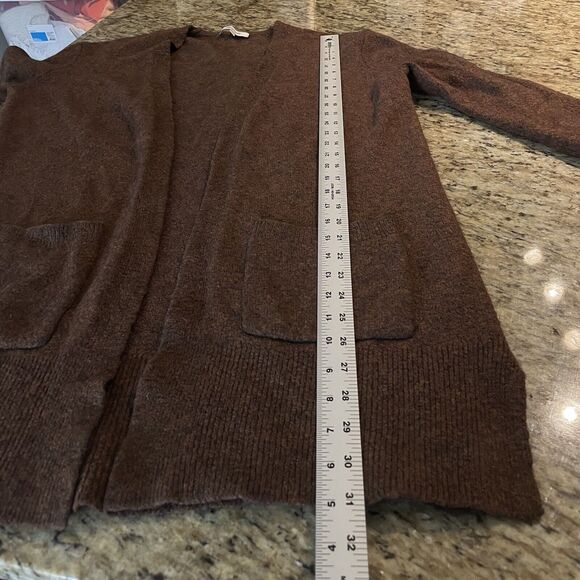 Madewell Size Small Cozy Fall Brown Open Cardigan Open Wool Alpaca Blend - Picture 9 of 9